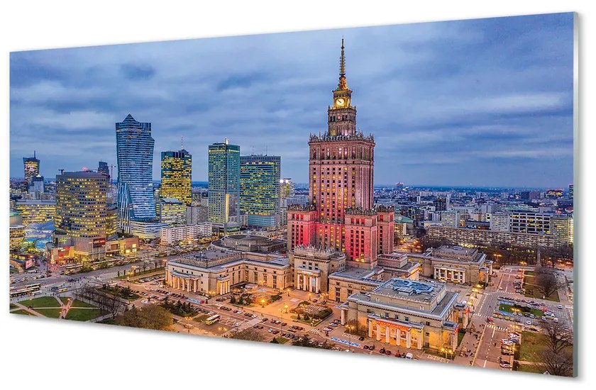 Obraz akrylowy Warszawa Panorama zachód słońca