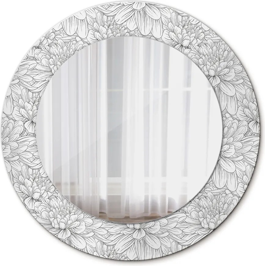 Lustro z nadrukiem okrągłe Kwiaty lotosu