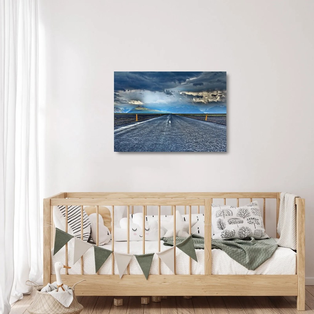 Obraz na szkle - drogiapodczas burzy (70x50 cm)