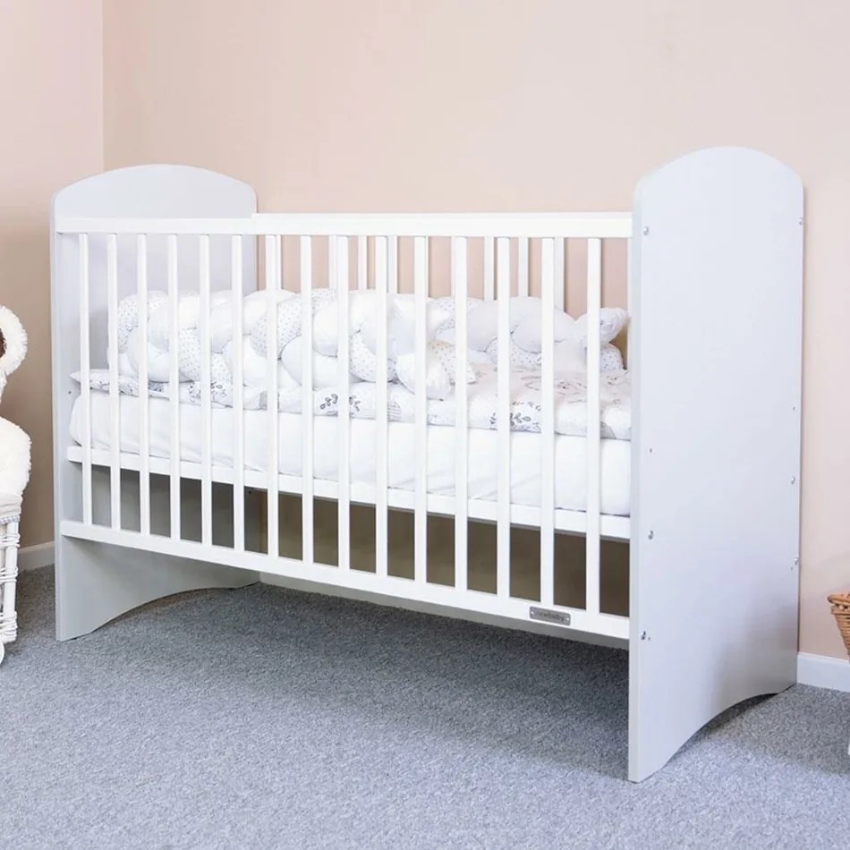 New Baby Łóżeczko dziecięce Leo, biało-szare