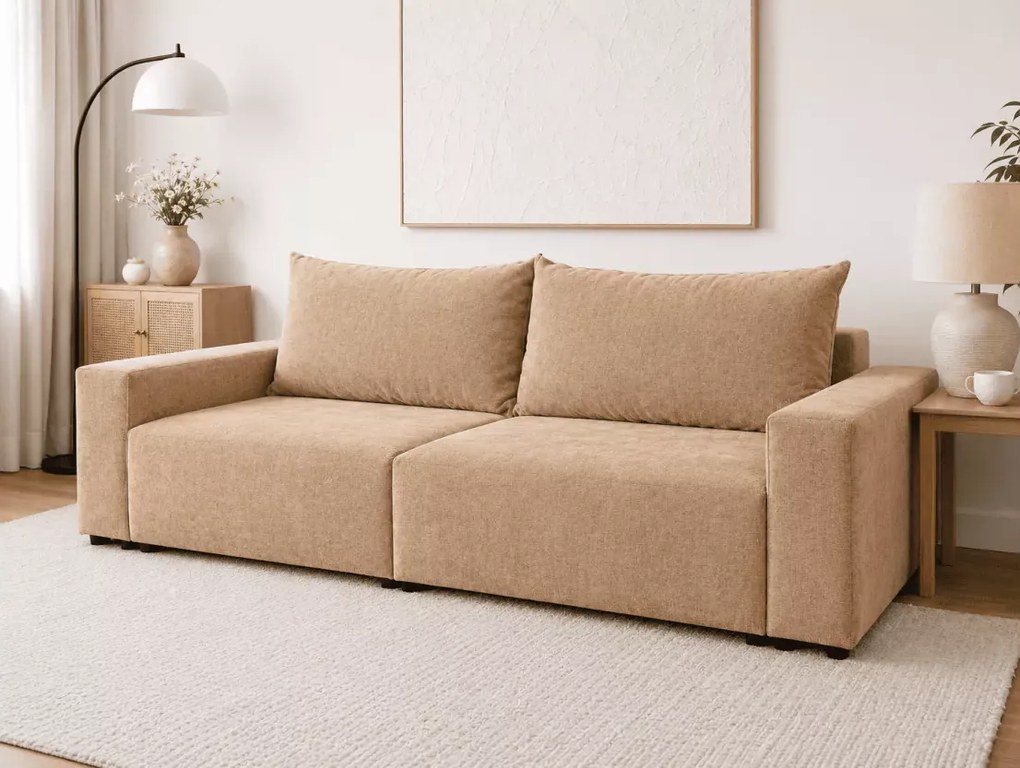 Sofa Cancun nowoczesna z funkcją spania i pojemnikiem