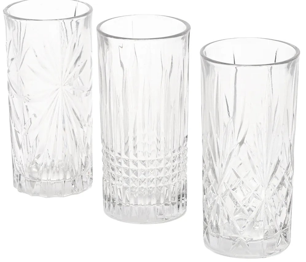 Zestaw 3 szklanek we wzory, 380 ml