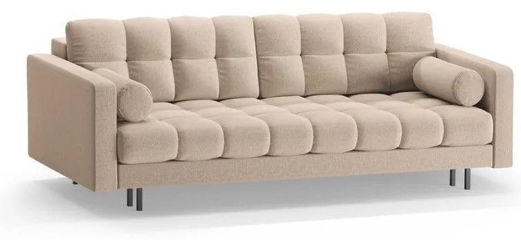 Beżowa rozkładana sofa ze schowkiem 222 cm Bali – Cosmopolitan Design