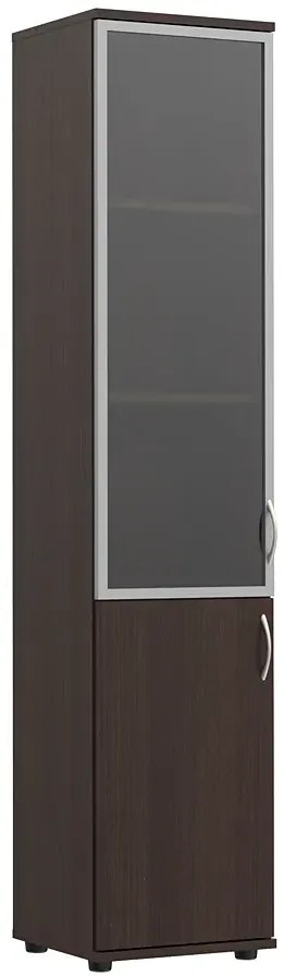 Regal biurowy z drzwiczkami i witryną wenge - Heda
