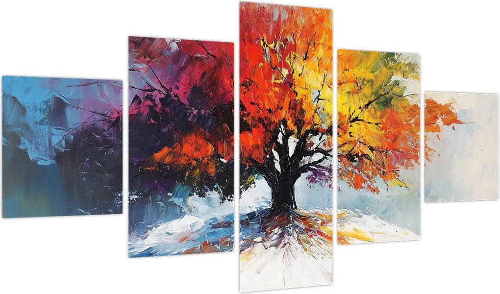 Obraz - Kolorowe drzewo (125x70 cm)