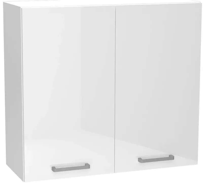 Biała szafka górna z podwójnym frontem - Lucio 26X 80 cm połysk
