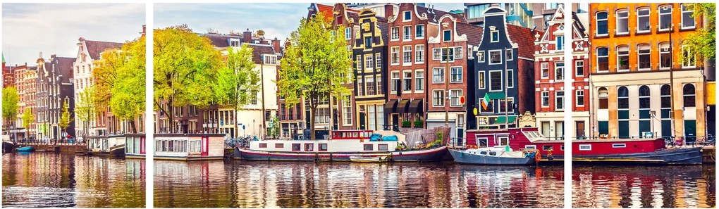 Obraz - Tańczące domy, Amsterdam (170x50 cm)