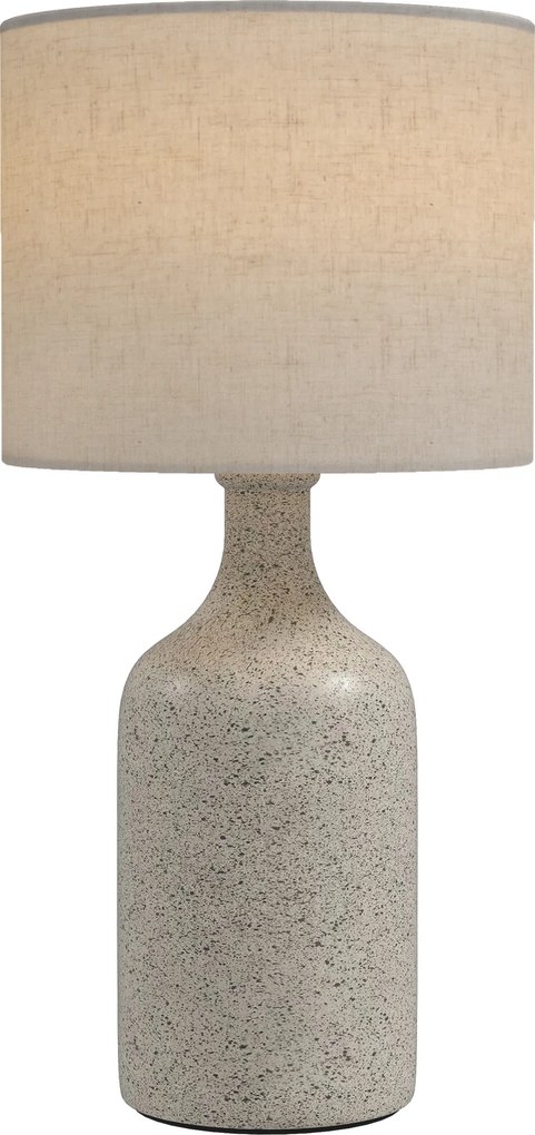 HOMCOM Lampa stołowa, lampka nocna z ceramiczną podstawą, lnianym abażurem, 22x22x45 cm piaskowy+beżowy | Aosom PL