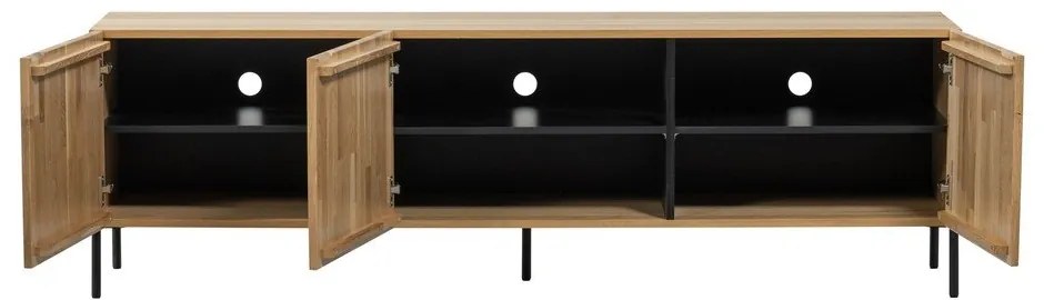 Szafka pod TV z litego drewna dębowego w naturalnym kolorze 180x56x46 cm Bono – WOOOD