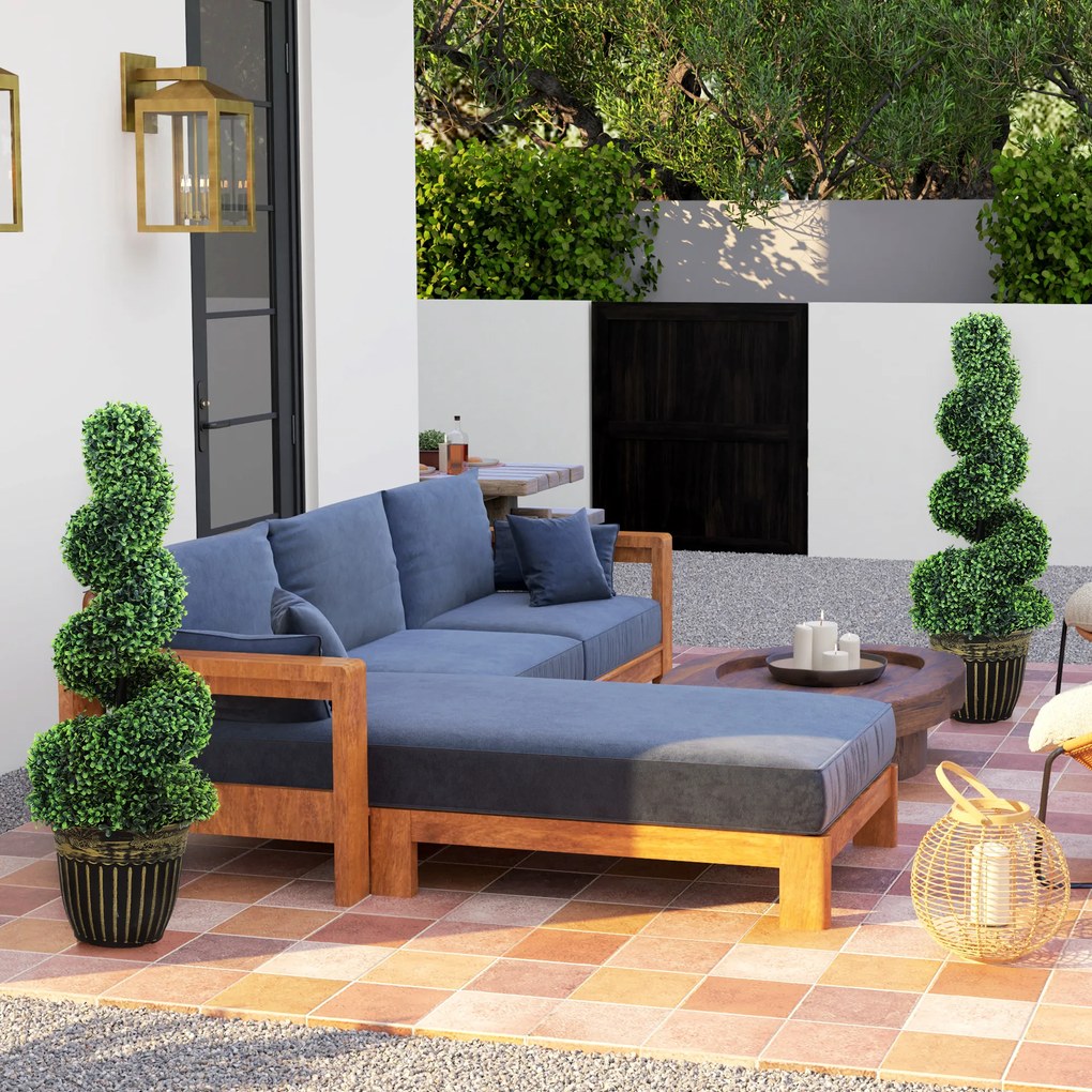 HOMCOM Spiralny Bukszpan, Zestaw 2 Sztuk Roślin Sztucznych, z Donicą, 90 cm Wysokości, Zielony