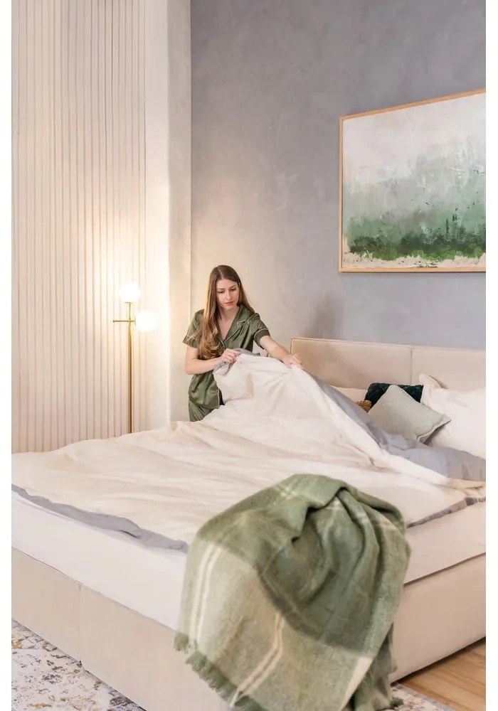 Beżowe łóżko kontynentalne 180x200 cm Olia Bold – Bonami Selection