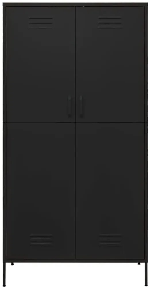 Czarna metalowa szafa dwudrzwiowa gospodarcza N9-F15