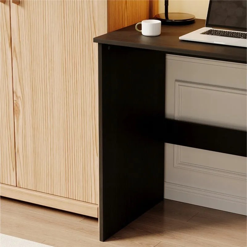 Biurko komputerowe stolik czarne młodzieżowe nowoczesne z szufladami loft