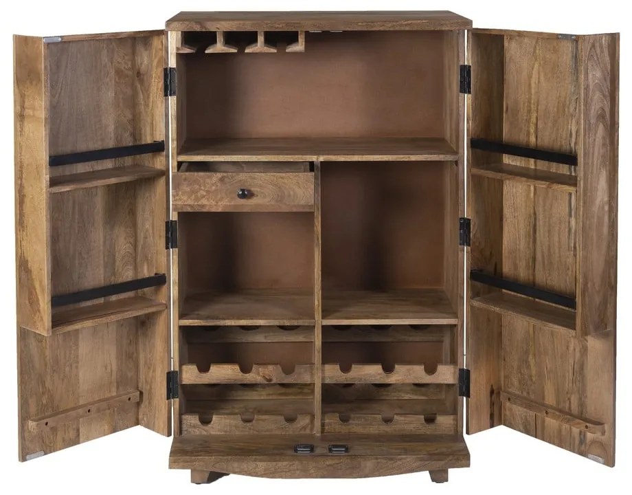 Szafka na wino z litego drewna mango liczba butelek 12, 74x122x46 cm Bombay – Interia Home & Living