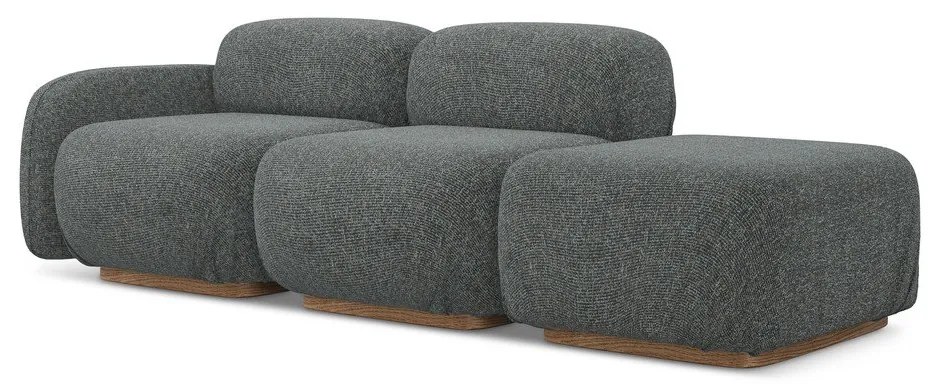 Szary szezlong modułowy (lewostronny) Ailani – Makamii