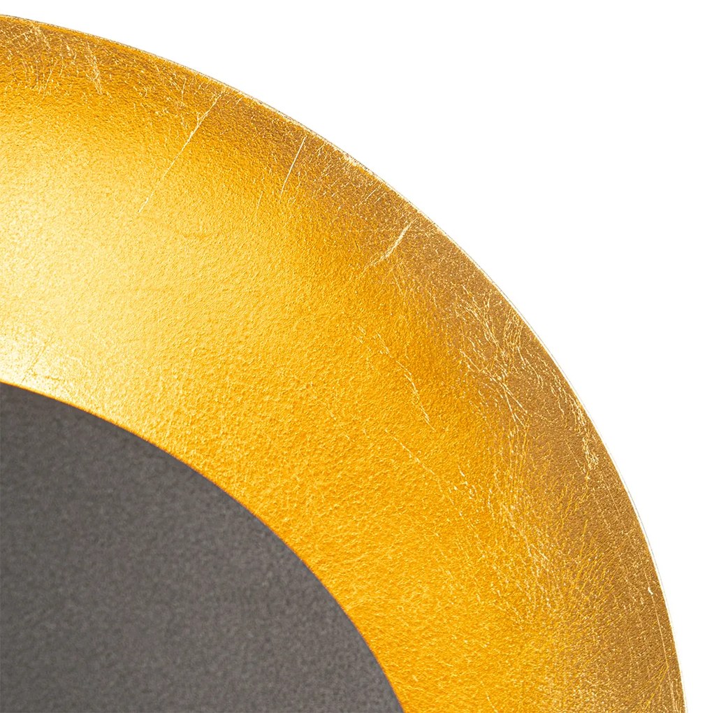 Lampa ścienna art deco czarna ze złotem - Emilienne