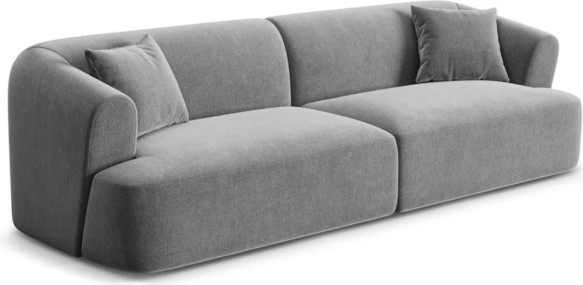 Jasnoszara aksamitna sofa 255 cm Campi – Cosmopolitan Design
