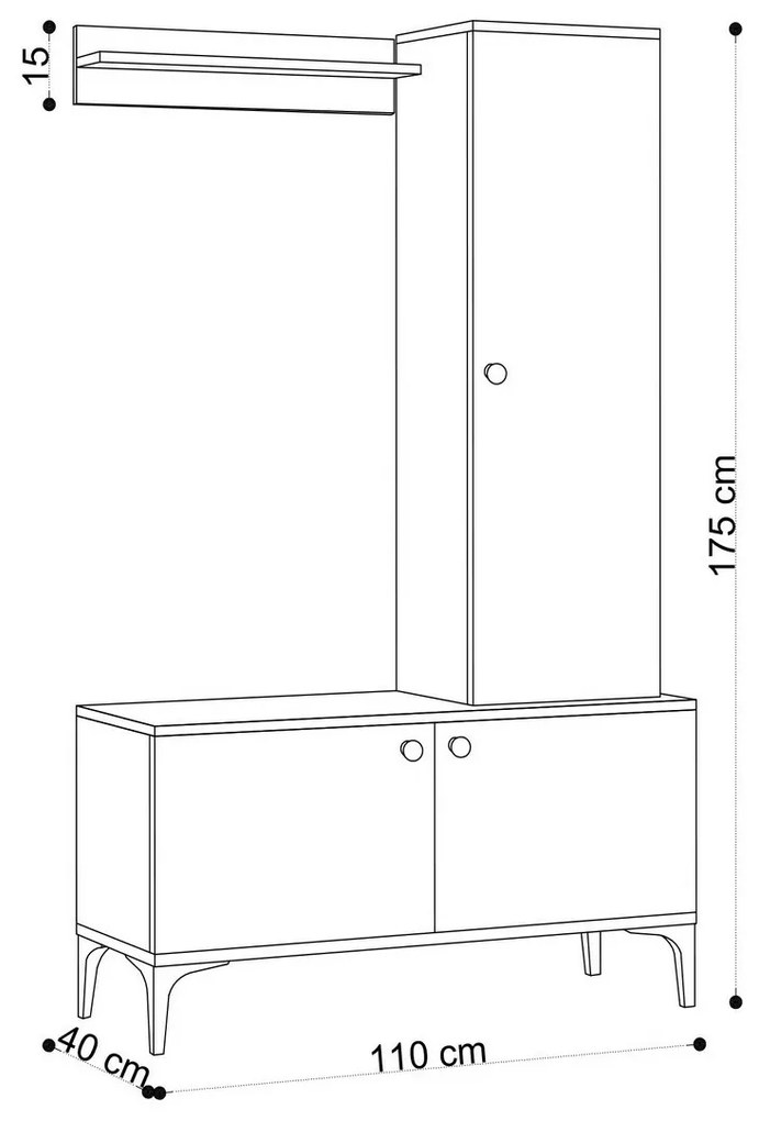Zestaw do przedpokoju Lex Oak and Black