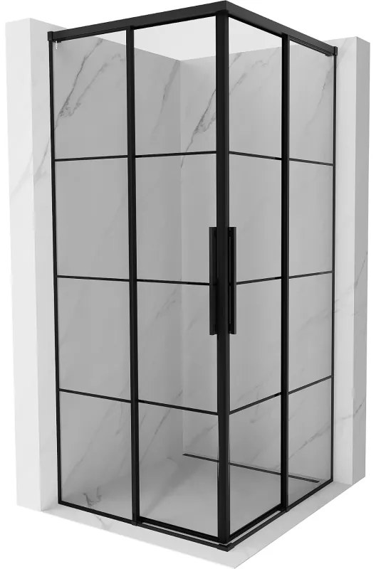 Mexen Rox Duo kabina prysznicowa rozsuwana 120 x 120 cm, czarna kratka, czarna - 8C2D-120-120-70-77