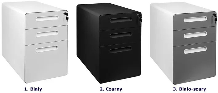 Biała szafka pod blat biurka na kółkach B5-Z40