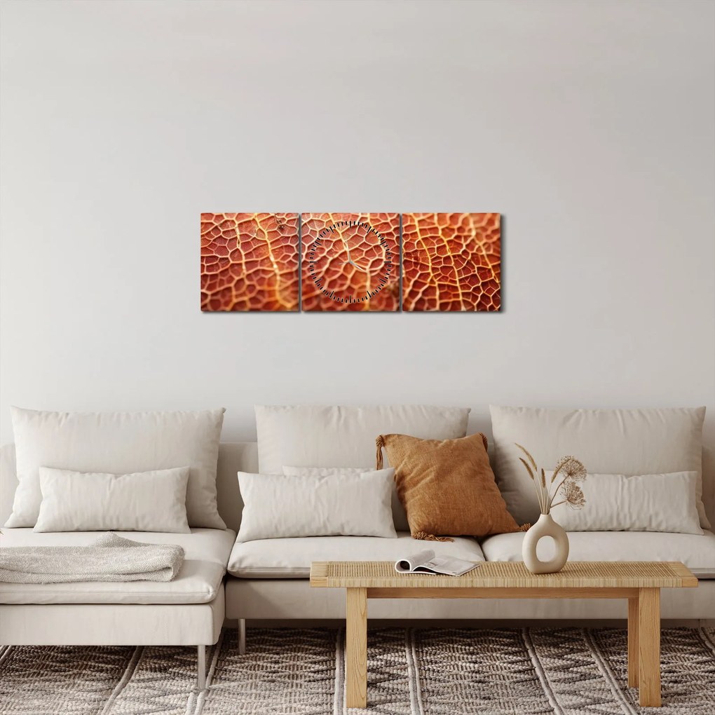 Obraz - Szczegóły tekstury (z zegarem) (90x30 cm)
