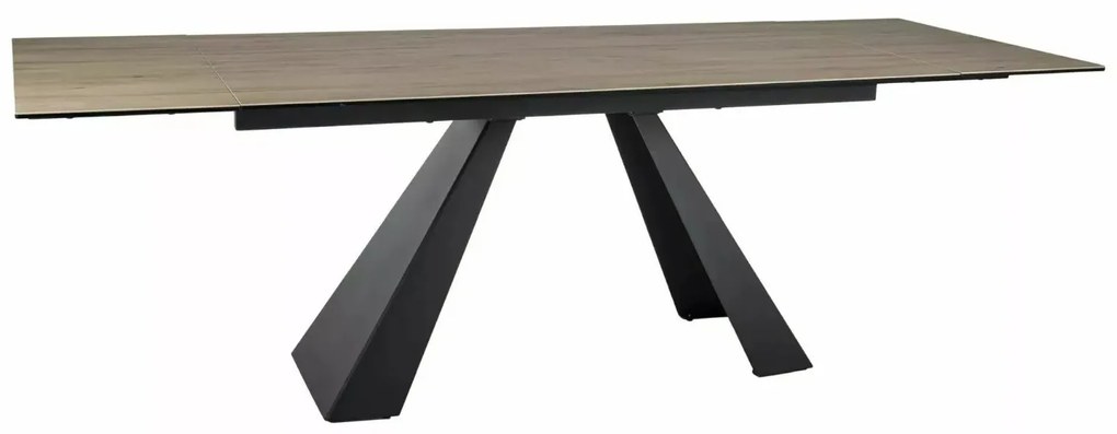STÓŁ SALVADORE CERAMIC JASNY BRĄZ SABBIA / CZARNY MAT (160-240)X90 SIGNAL