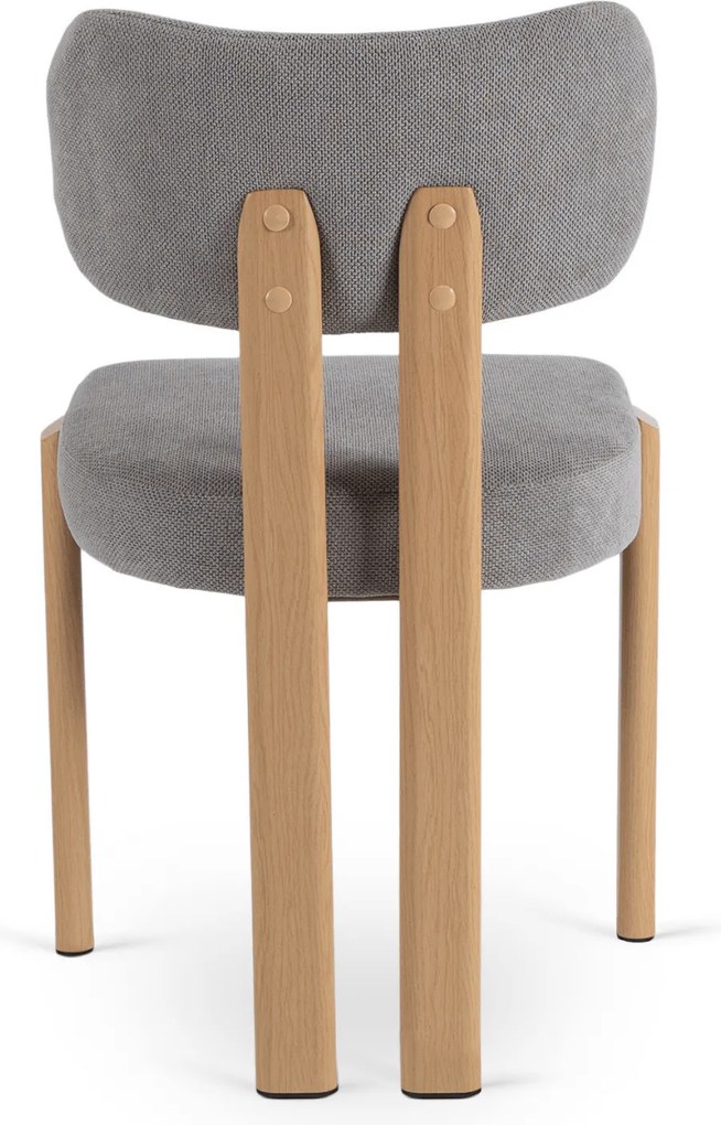 Krzesło Tapicerowane GRENADA Dąb/Szare Nowoczesne