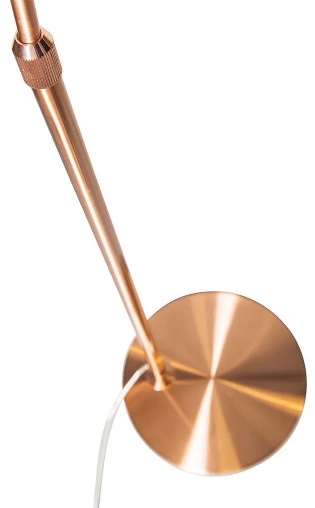 Nowoczesna lampa łukowa miedziana z białym kloszem - Arc Basic