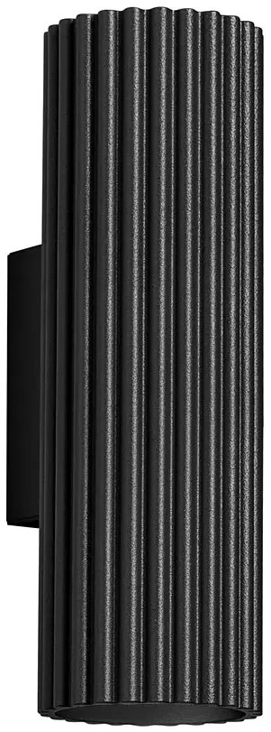 Czarny nowoczesny karbowany kinkiet metalowy - D288-Melson