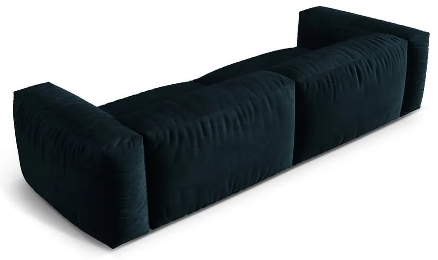 Ciemnoniebieska aksamitna sofa modułowa 320 cm Martina – Micadoni