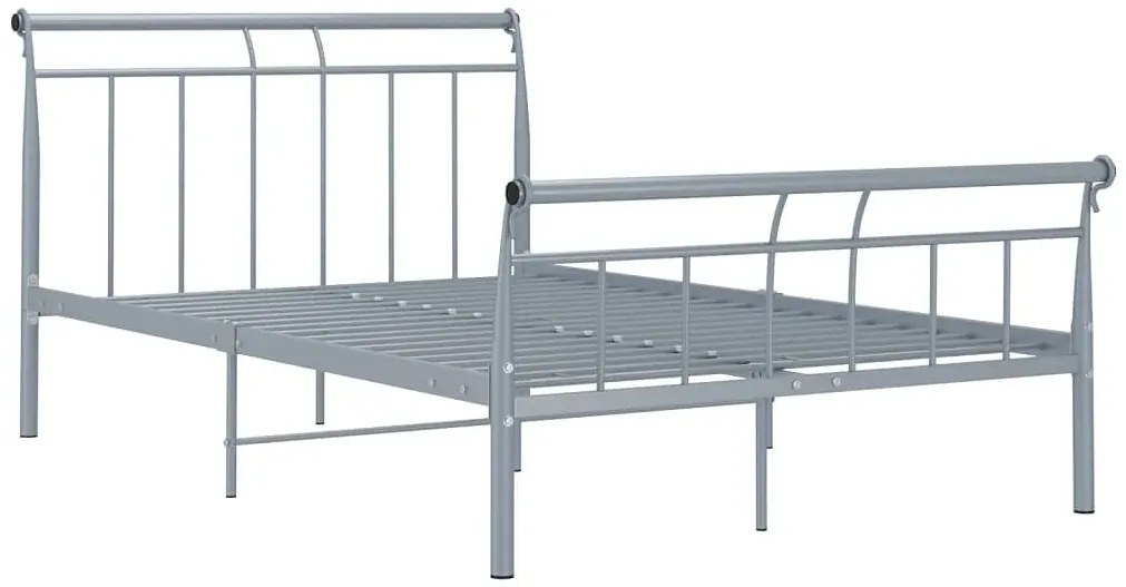 Szare metalowe łóżko dwuosobowe 140x200 cm A2-T43