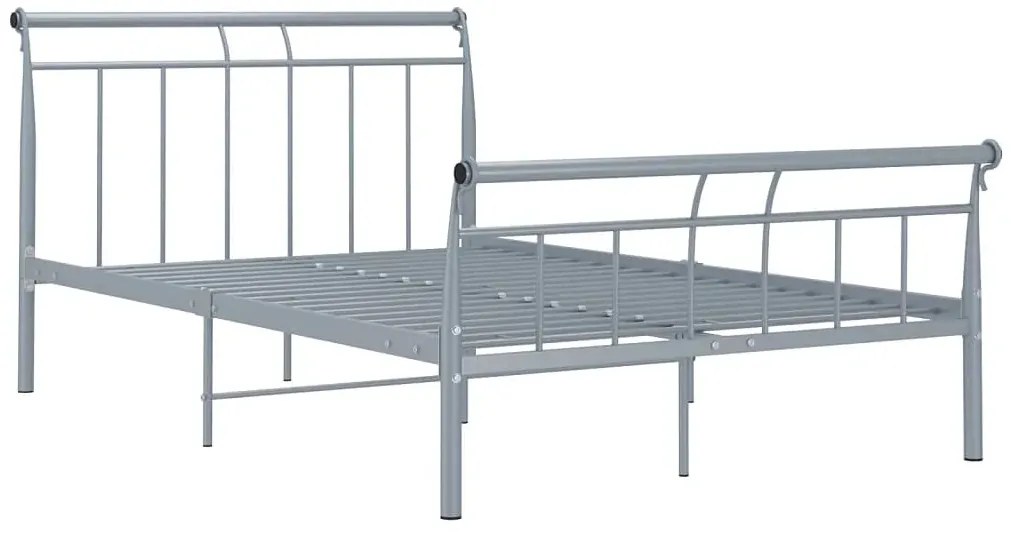 Szare metalowe łóżko dwuosobowe 140x200 cm - Ventano