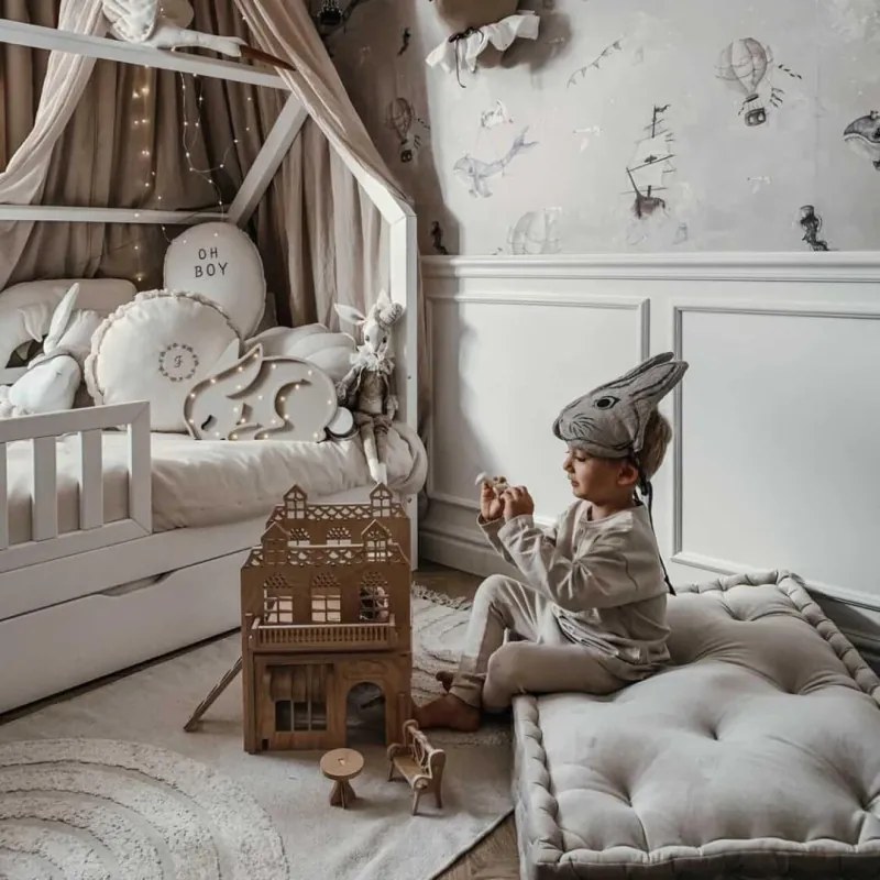 Pikowany materac do pokoju dziecka 60x90 cm z weluru