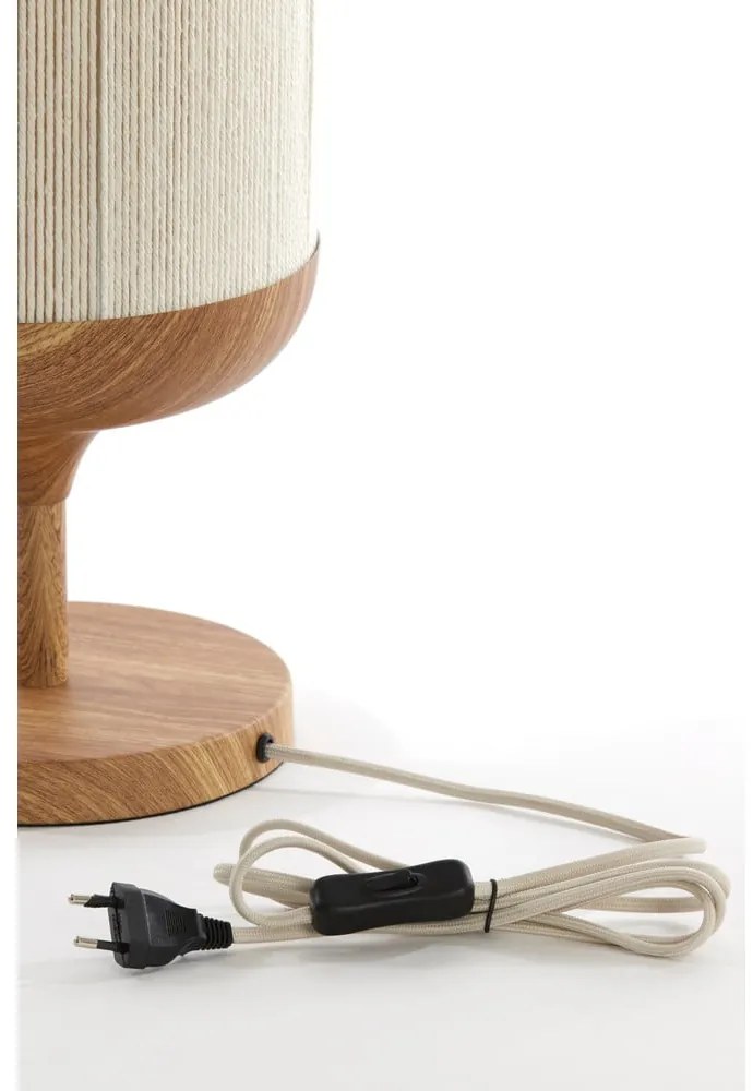 Lampa stołowa w naturalnym kolorze z tekstylnym kloszem (wysokość 50 cm) Dania – Light &amp; Living