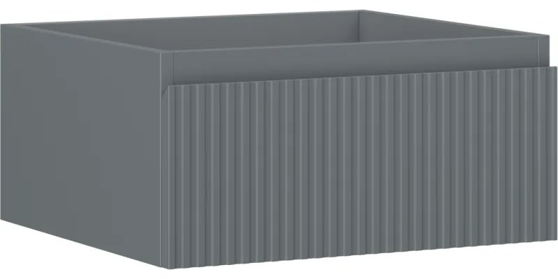 Mexen Rivel szafka łazienkowa podumywalkowa 50 cm, 1 szuflada, ryflowana , grafit mat - 91A20-05023-1-BF66