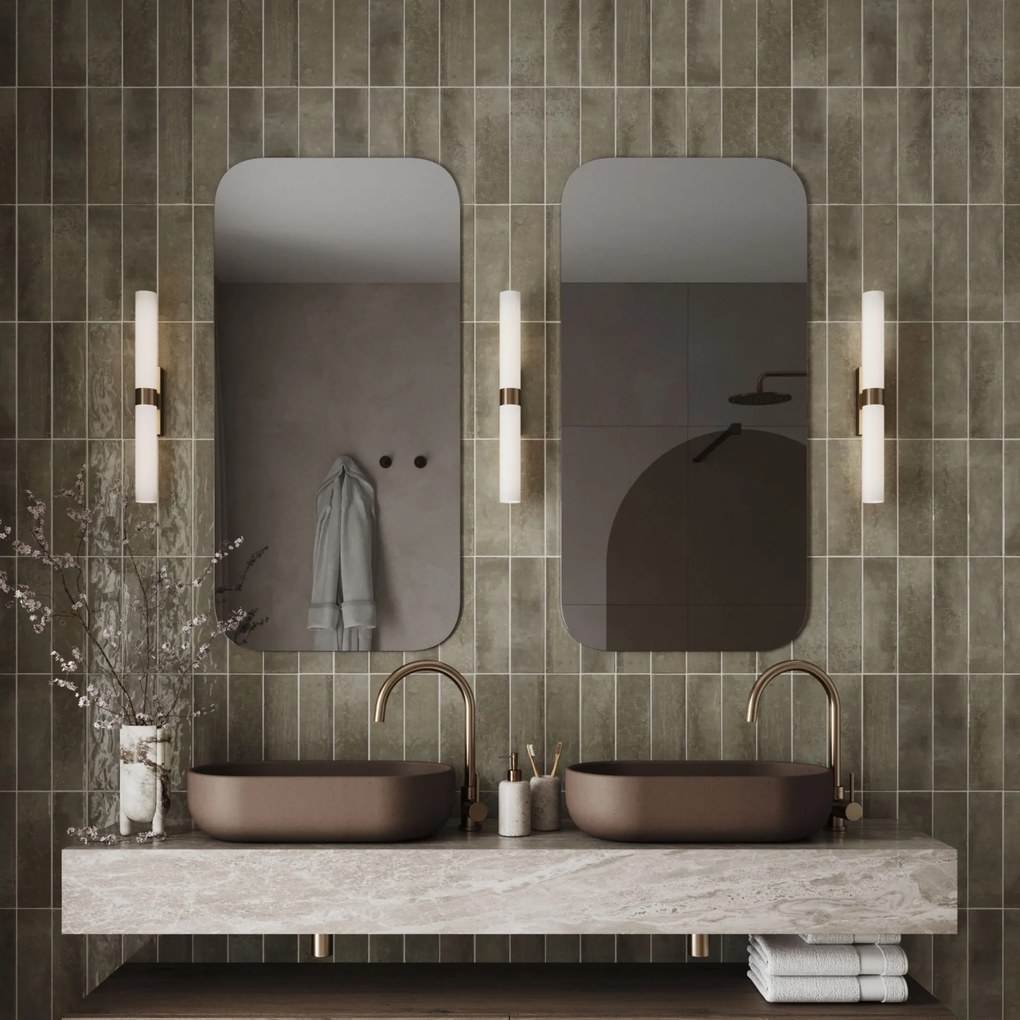 Lustro prostokątne bez ramy oszlifowane obracalne bez podświetlenia ROUND | Różne rozmiary | Różne kolory szkła : Kolor tafli szkła - Grafit, Rozmiar - 60 x 120 cm