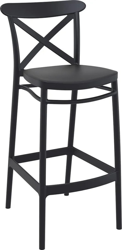 Plastikowy hoker z oparciem Cross Bar 75 do domu i baru