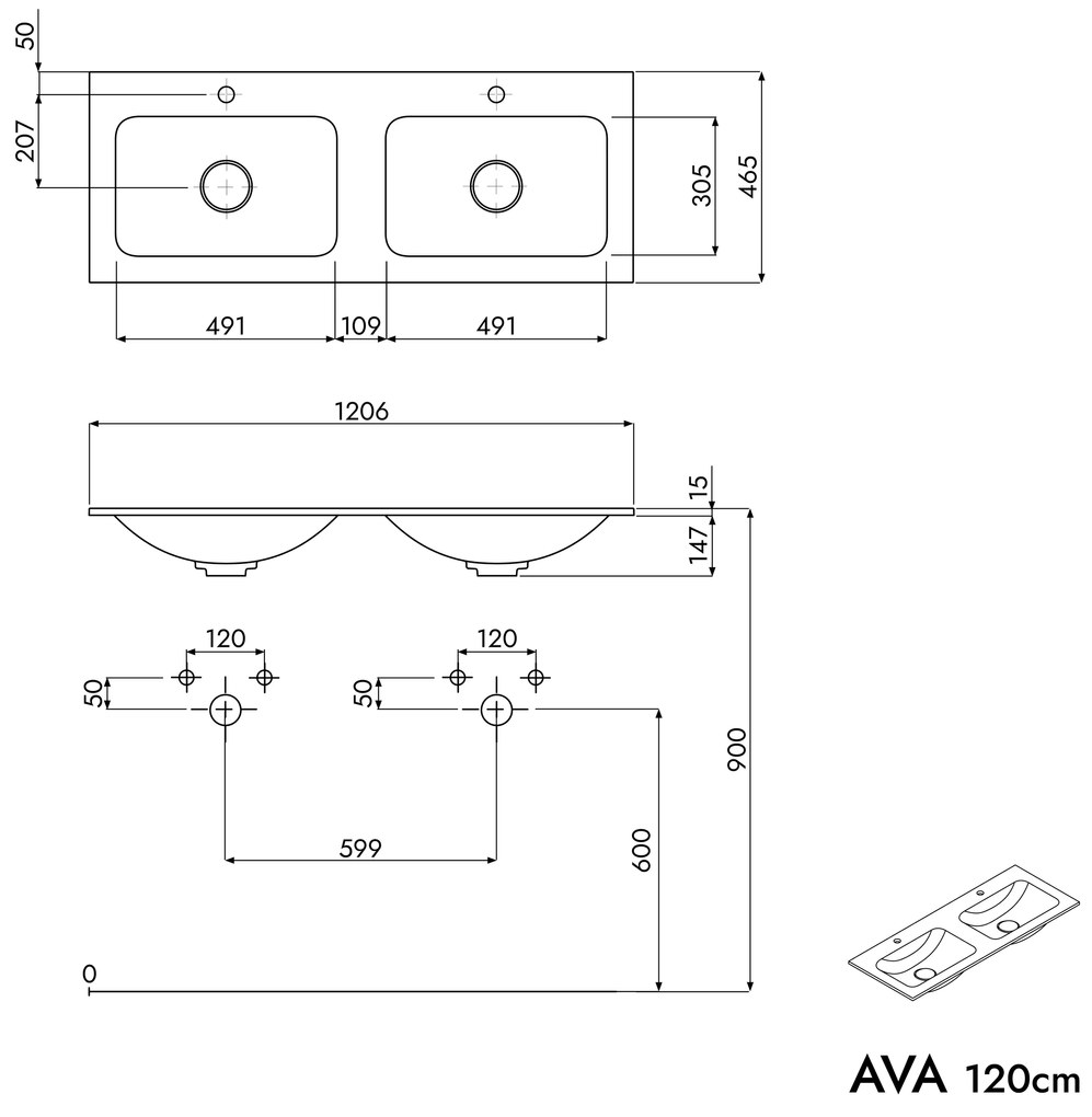 Szafka podumywalkowa AVA 120 cm
