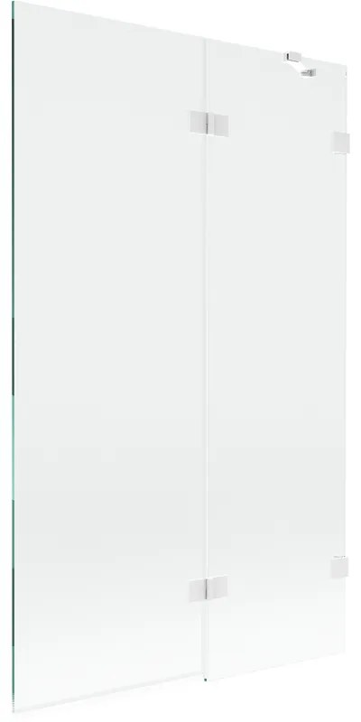 Mexen Lunar parawan nawannowy 2-skrzydłowy prawy 110 x 150 cm, transparent, biały - 897-110-100-20-00-P