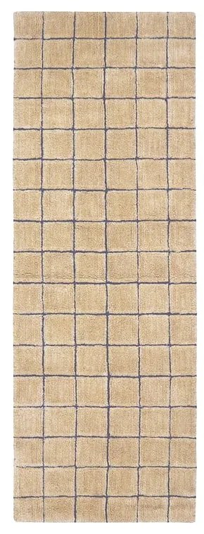 Wełniany chodnik tkany ręcznie w bursztynowym kolorze 80x230 cm Mosaic Amber – Lorena Canals