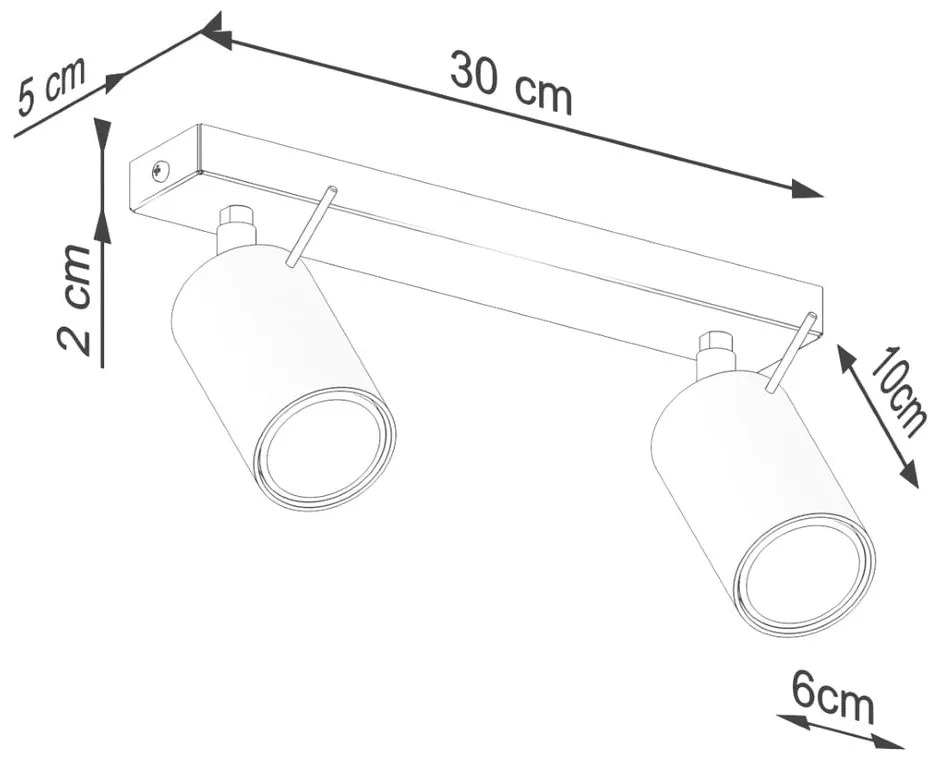 Ceglasta lampa sufitowa 6x30 cm Etna – Nice Lamps