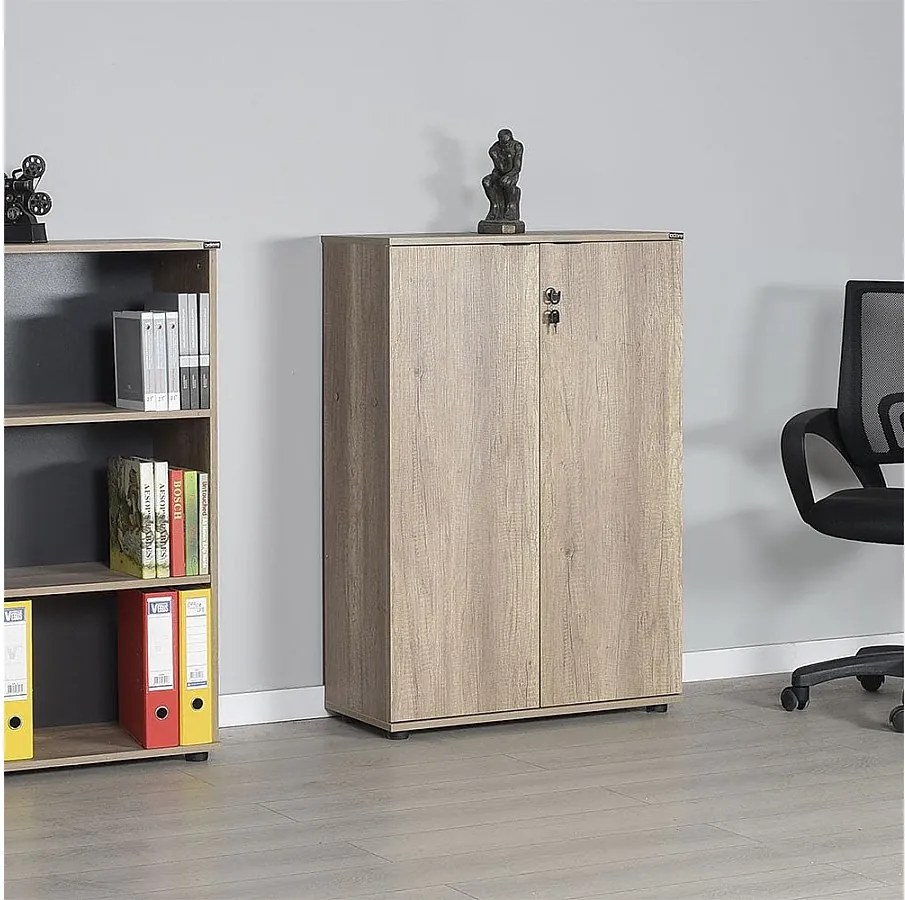 Regał na książki – 72 cm x 109 cm x 34 cm – Jasny orzech – Płyta wiórowa