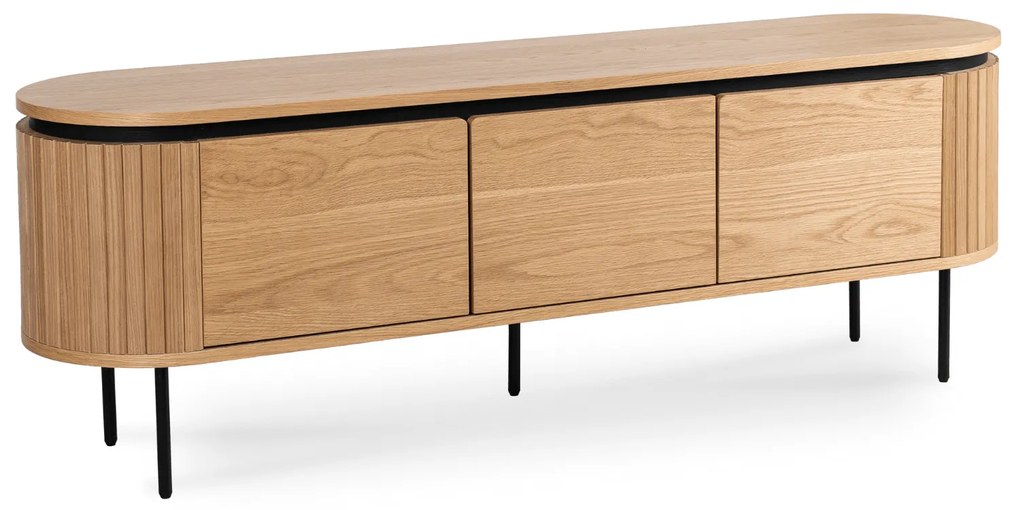 Szafka RTV do Salonu Trzydrzwiowa BECK 160 cm Dąb Nowoczesna