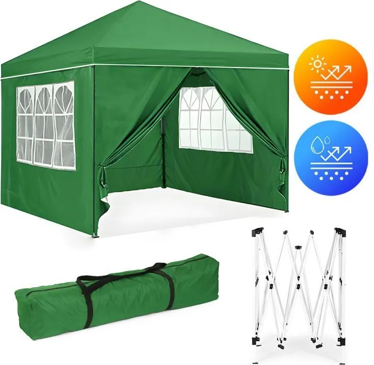 Automatyczny namiot ogrodowy 3x3 m z oknami Gardenia 4W-GR, zielony