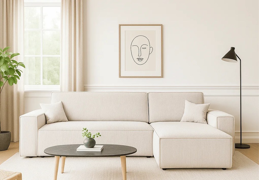 Narożnik DENIS L z funkcją spania 135x200 Poso 100