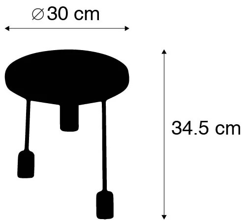 Inteligentna lampa sufitowa czarna w komplecie z 3 żarówkami Wi-Fi G95 - Facil Nowoczesny Oswietlenie wewnetrzne