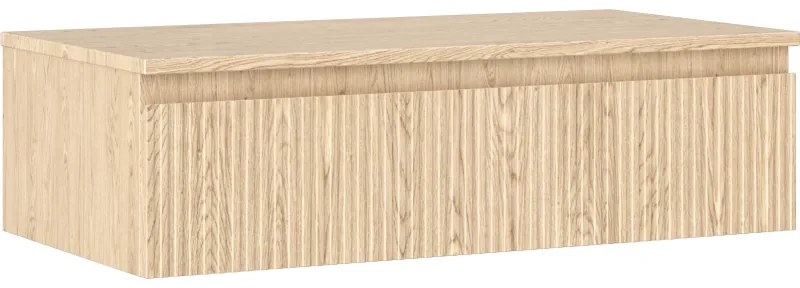 Mexen Rivel szafka łazienkowa podumywalkowa 90 cm z blatem, 1 szuflada, ryflowana , dąb - 91A20-09023-1-BFC81