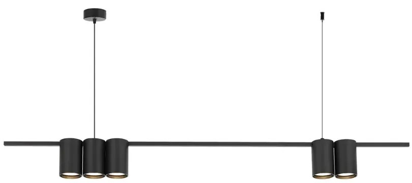 Loftowa czarna lampa wisząca - 3X K404 F6-T16