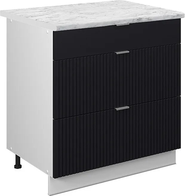 Szafka dolna do kuchni czarne paski 80x60x82 fame-line