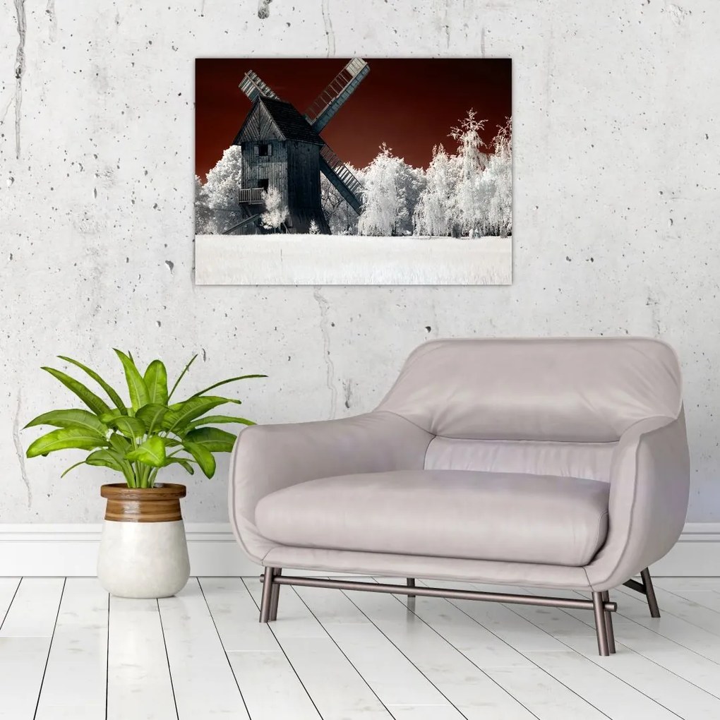 Obraz na szkle młyna (70x50 cm)
